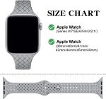 HOTLOVE Silicone Slim Bands Compatible with Apple Watch Band 38mm 40mm 41mm 42mm 44mm 45mm 49mm, Slim Thin Narrow Sport Strap Breathable Wristbands for iWatch Ultra Series SE 8 7 6 5 4 3 2 Women Men - Image 2